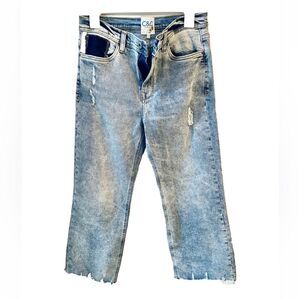 C&C California Women’s Jeans Wide Leg Light Wash Size 8/29 Raw Hem Distr…